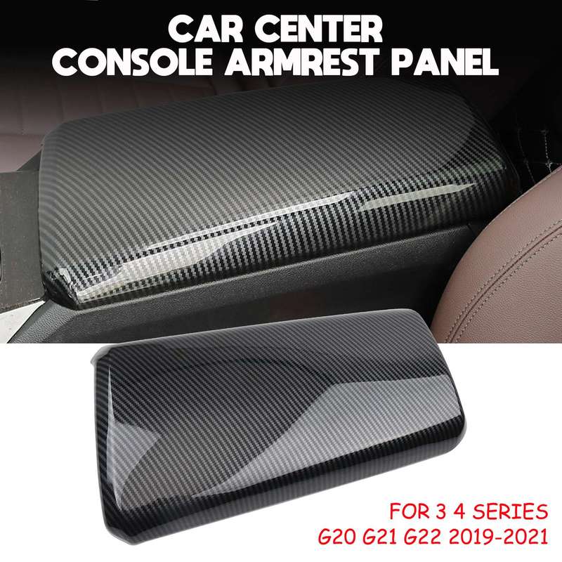 

Carbon Fibrer Center Console Armrest Panel Cover Trim for BMW 3 4 Series G20 G21 G22 M Sport - Car Accessories