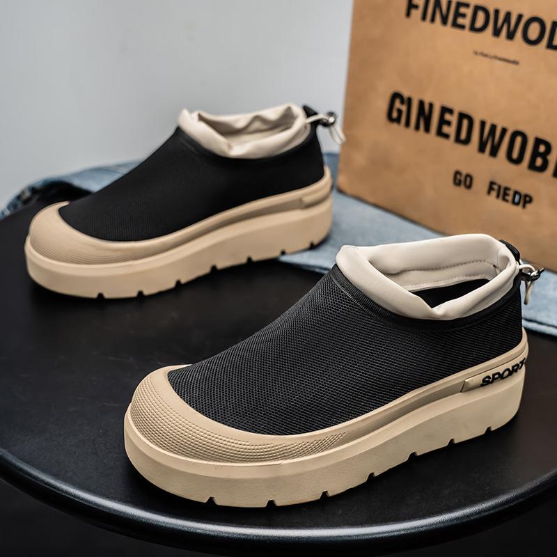 

Men s Casual Sports Shoes Autumn 2025 Comfortable Non Slip Breathable Outdoor Sneakers Platform Man Zapatos Para Hombre 44 чёрный