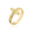 Vintage Cross Rings For Women Men Gold Color Stainless Steel Adjustable Ring Religious Party Jewelry Gift