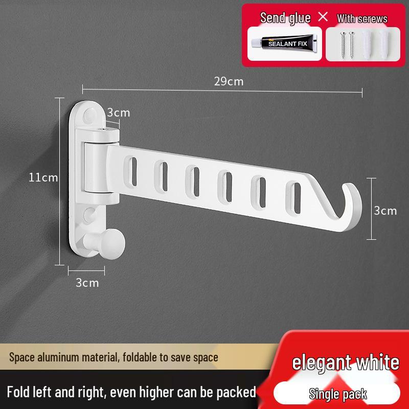 Invisible Wall-Mounted Folding Clothes Rack - No-Drill Bathroom or Balcony Storage Solution