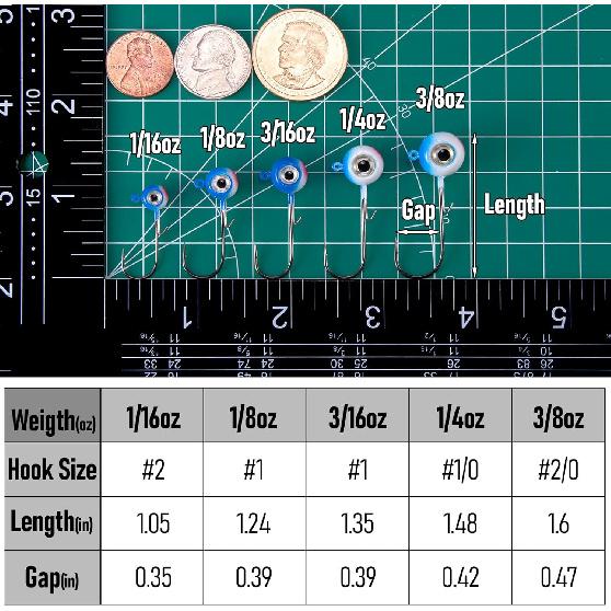 Alownder 20-Pack Fishing Walleye Jig Heads with 3D Holographic Eyes, Round Jig Heads Saltwater Freshwater Walleye jigs Live Bait jigs Bass Trout