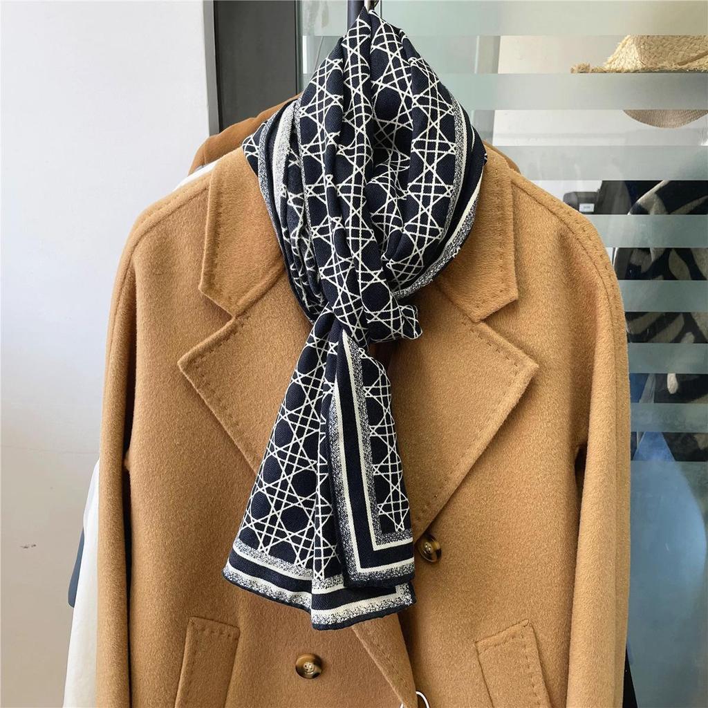 Herringbone Velvet Scarf: Winter, Versatile, Thickened, Hand-Rolled Edges, Small & Long