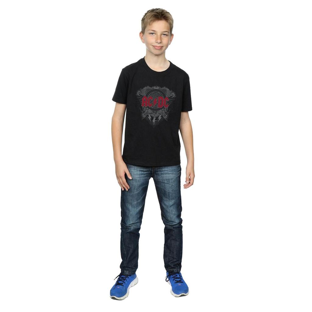 AC/DC Boys Black Ice Logo Cotton T-Shirt