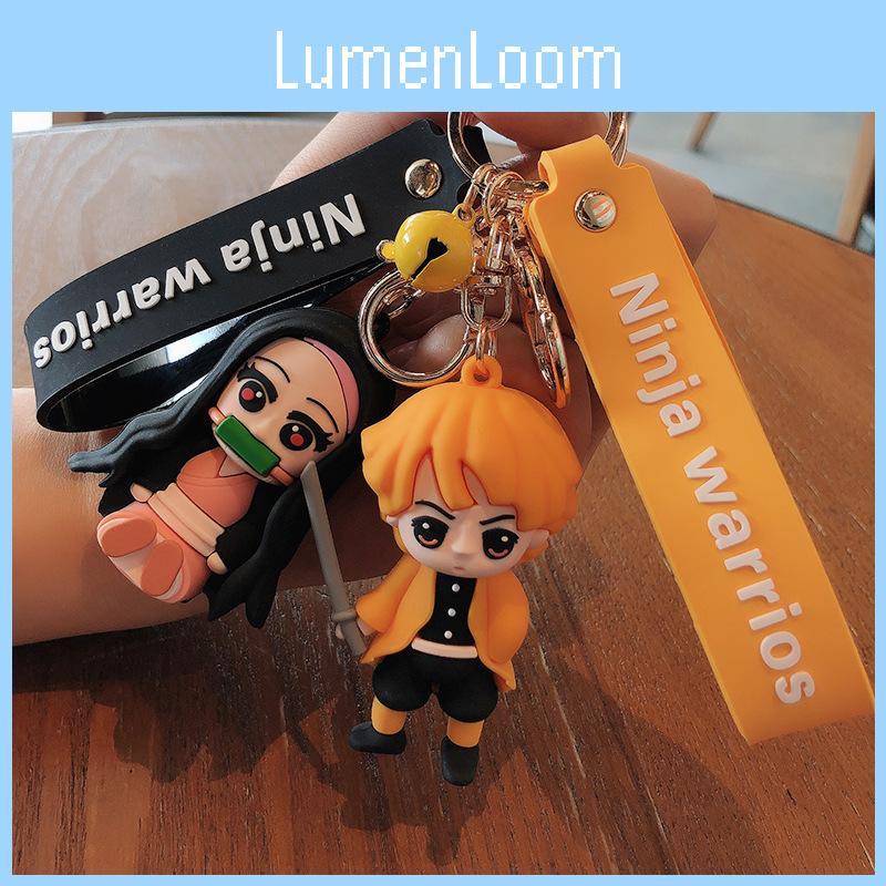 Adorable Demon Slayer Anime Figurine Metal Keychain Cute Car Key Accessory