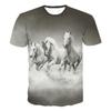 Summer hot selling trend cute 3D printed animal horse print pattern personalized casual comfortable T-shirt