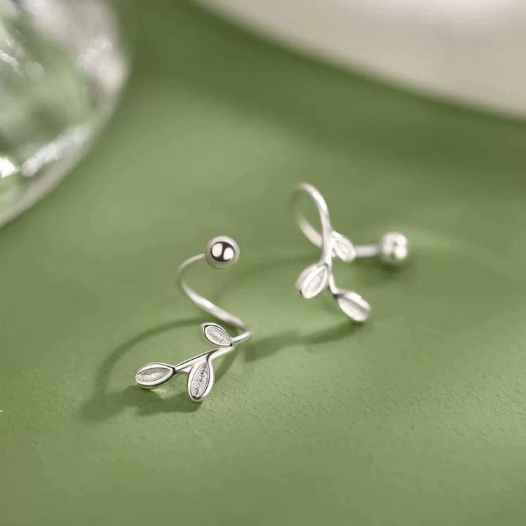 Fresh Leaf Spiral Earrings - Minimalist, High-End Light Luxury Design for Women, 2026 Style