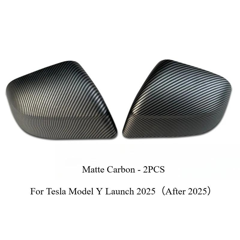 YLV2 Rear Mirror Cover for Tesla Model Y Juniper 2025 Carbon Fiber ABS Rearview Mirror Side Protective Cover Decor Car Modification