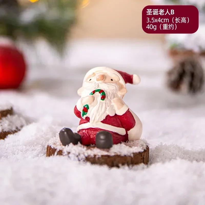 Figurki Bożonarodzeniowe Miniatury Choinka Święty Mikołaj Bałwany Niedźwiedź Mikro Krajobraz Domek dla Lalek Mech Terrarium Dekoracja Wróżek