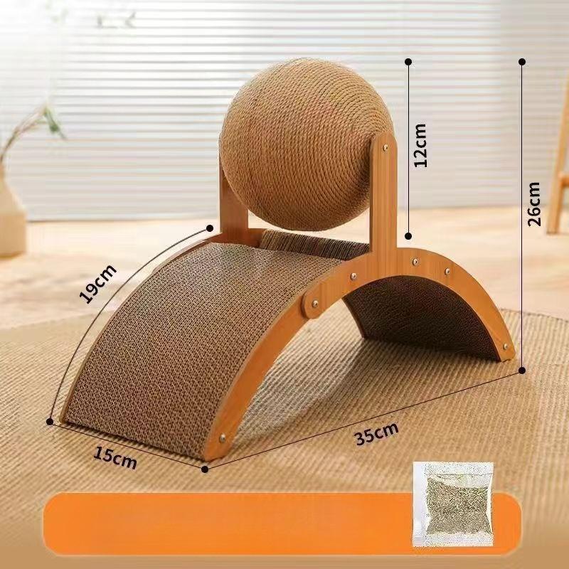 2-in-1 Cat Scratcher with Hanging Ball Toy - Ultra-high Fencing Scratcher Column for Sharpening Claws, Heavy-duty Scratcher Pad for Big Cats