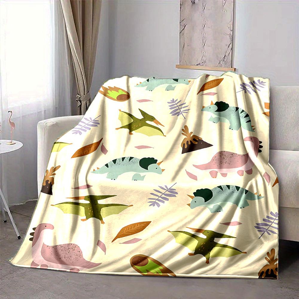 1pc Dino World Lightweight Flannel Blanket, Comfortable and Warm Blanket, for Office and Camping Sofa Bed, Livingroom069
