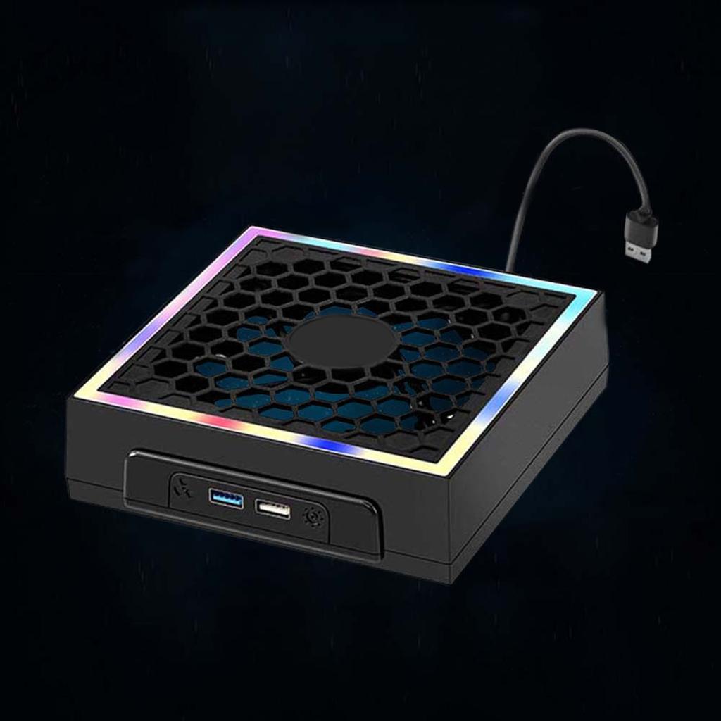 Cooling Fan for XB Series X with RGB Light Strip, 3 Levels Adjustable Console Cooler 1600/1800/2000rpm with USB Port