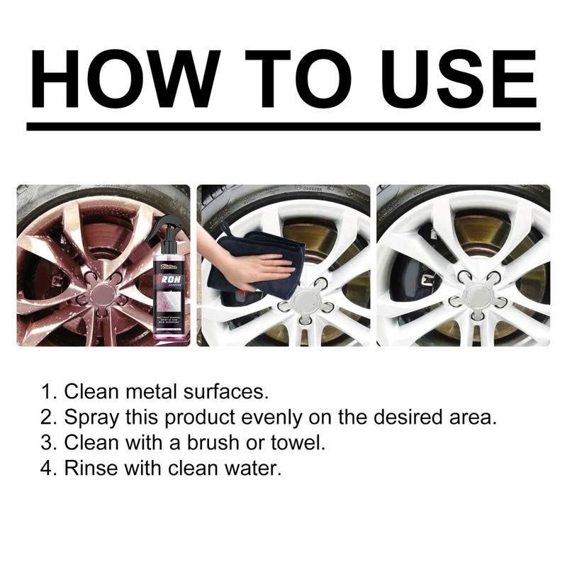 Wielofunkcyjny środek do usuwania rdzy z metalu 100 ml Narzędzie do czyszczenia kół i opon Skuteczny środek czyszczący w sprayu do pielęgnacji kół