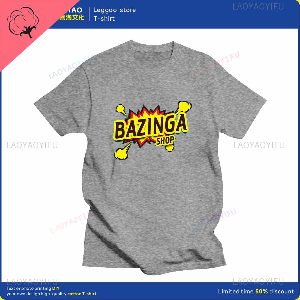 Big Bang Theory Bazinga Tshirt Mens Cotton Shortsleeved Sheldon Cooper Casual Everyday Streetwear