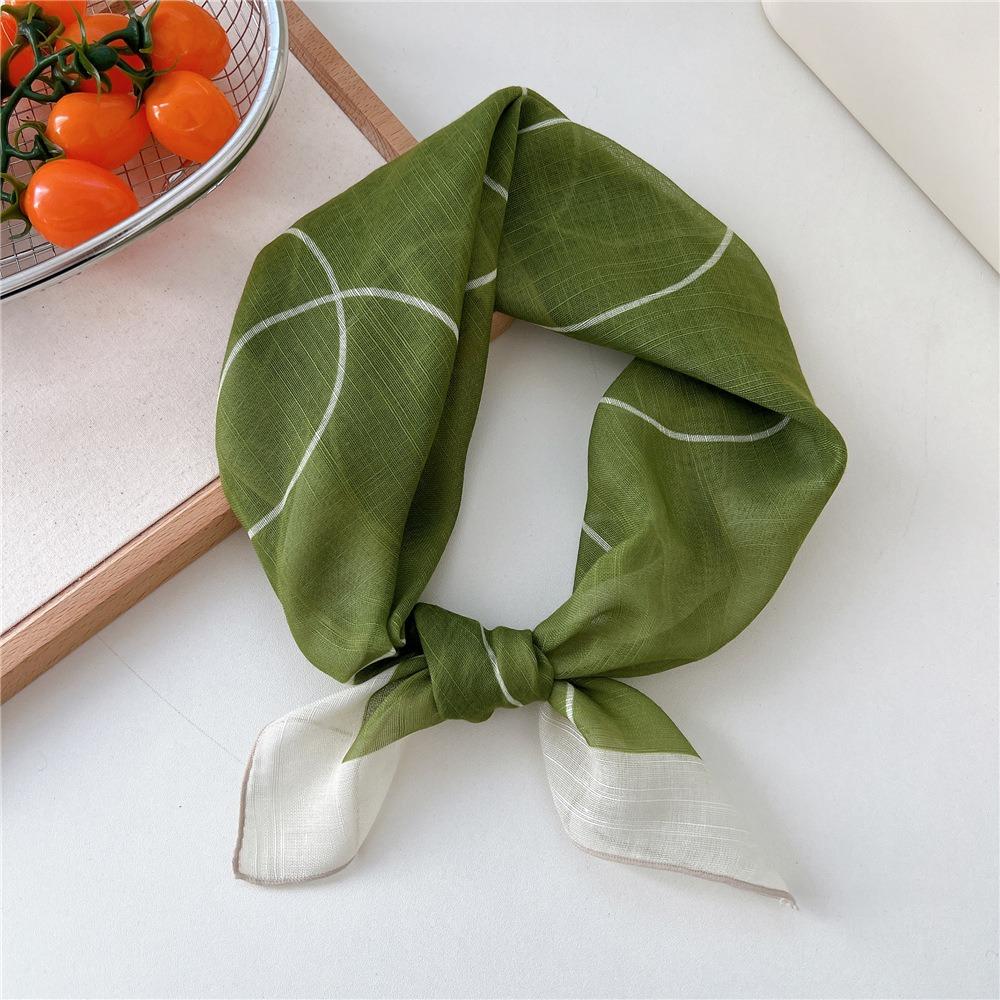 Flower Pattern Hair Scarf Square Head Handkerchief Trendy Neckerchief  Spring Summer Fall