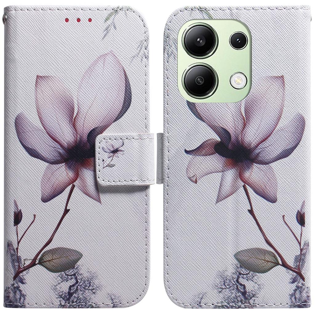 For Xiaomi Redmi Note 13 4G Leather Case Stand Wallet Phone Cover Pattern Printing