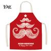 Festive Snowman Cooking Accessory Christmas Apron, Santa Claus/Elk/Gingerbread Man/Snowman Print Bib, Waterproof Non-woven Fabric Party Decoration