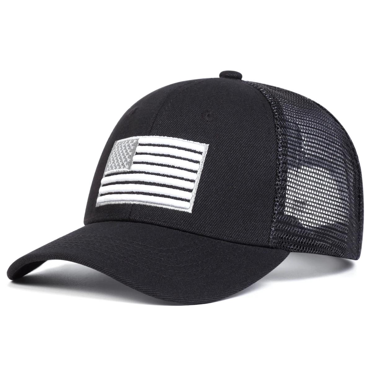 

Унисекс бейсболки с вышивкой американского флага, регулируемые, для отдыха на природе, весна-лето, повседневные солнцезащитные кепки чёрный