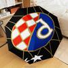 Croatian Football Crest Design Umbrella Folding Umbrella, Automatic Umbrella 8-Frame for Travel, Camping Use Gift for Halloween Christmas