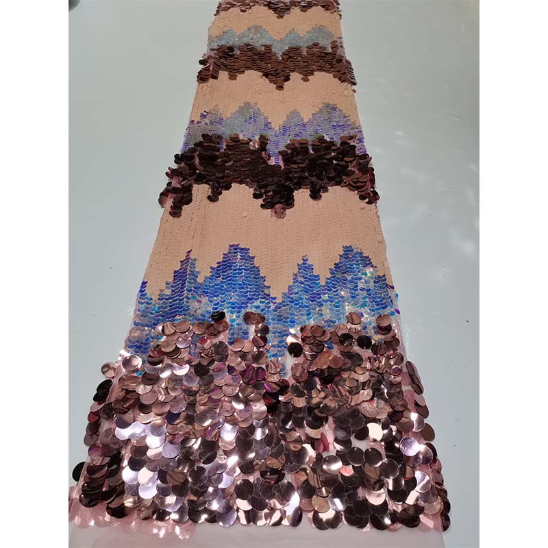 Length: 1Yard Colorful Size Sequin Embroidery Glitter Fabric DIY Sewing Pants Skirts Camisoles Mesh Sequin FabricWide:125CM