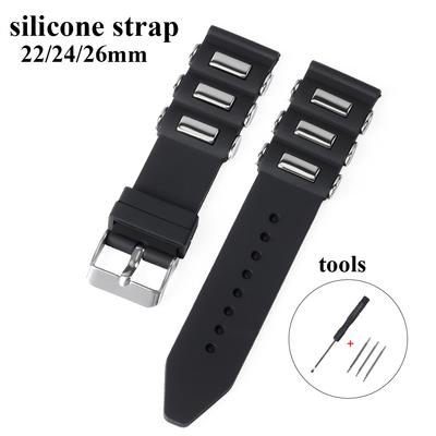 22mm 24mm 26mm Rubber Watch Silicone Strap for Casio Watch Band Wristwatch Sports Diving Watch for Role Smartwatch Men Bracelet