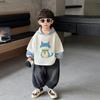 Boys' Korean-Style Two-Piece Sweatshirt & Jeans Set - Stylish Autumn 2025 Collection