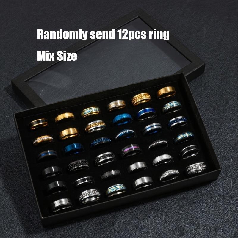 Anello in Acciaio di Titanio alla Moda Semplice Liscio Anelli per Coppia Personalità Stile ins Set di Anelli in Acciaio Inossidabile