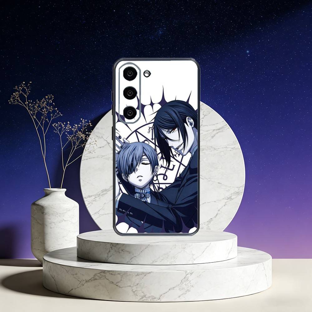 Black Anime B-ButlerS Phone Case For Samsung Galaxy A73,A72,A71,A70,A53,A52,A51,Others Soft Black Cover