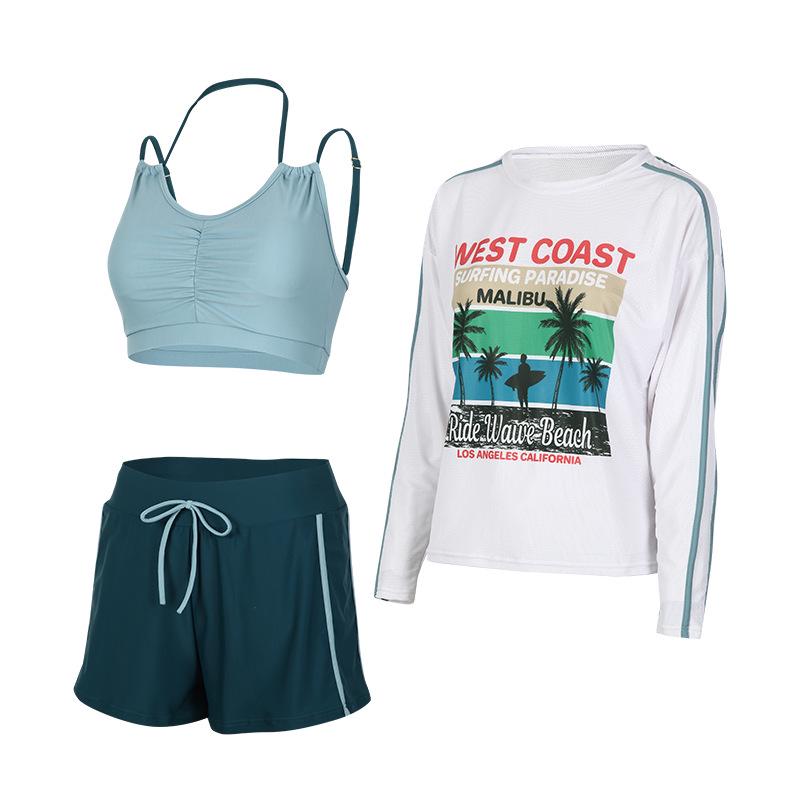 

Женский корректирующий купальник-тройка - 2024 Консервативный большой размер с накидкой для горячих источников Extra Large