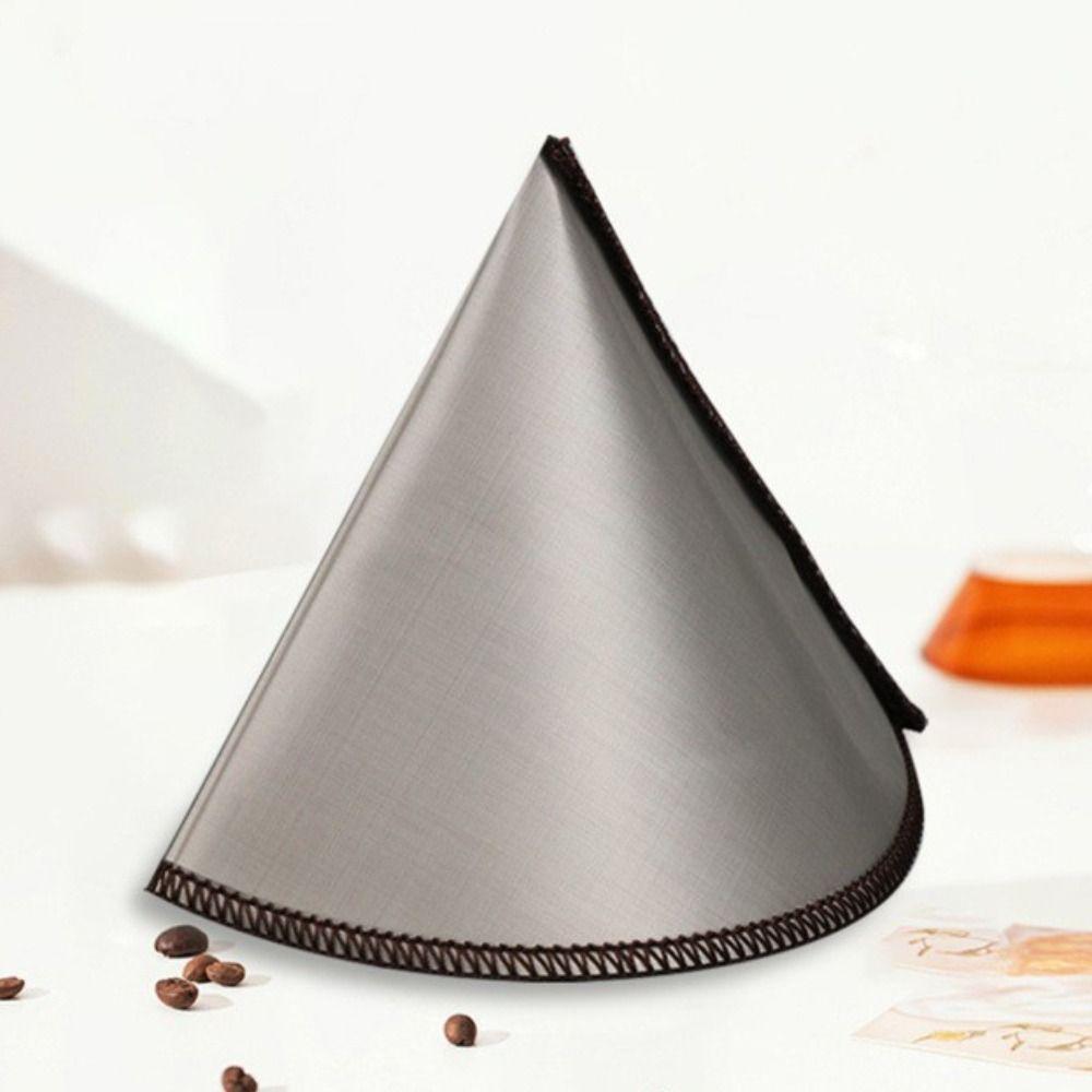 Paperless Stainless Steel Cone Strainer Durable Coffee Drip Filter  Trip