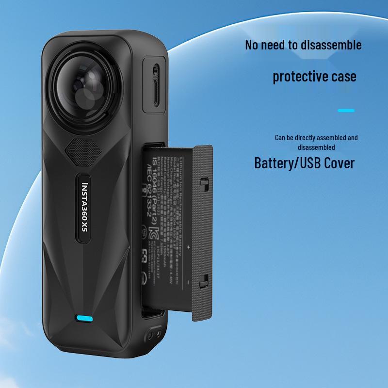 Insta360 X5 Silikonskyddsfodral: Anti-fall & Anti-repa för kamera och objektiv