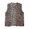 foreign trade wholesale, European and American style French women's clothing fashion design leopard print printed vest