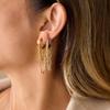 Women Classic Trendy 18K Gold Color Plated Chain Tassel Drop Earrings Hypoallergenic Waterproof Stainless Steel Jewelry Party
