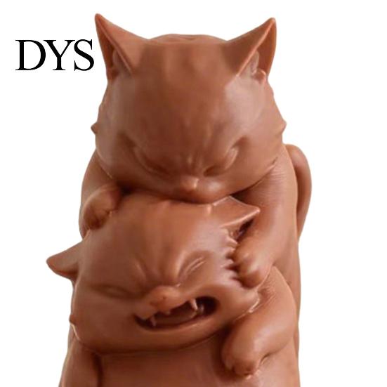 Decorative Figurine for TV Cabinet Fighting Cats Ornament, 3D Printed Stacked Kitten Figurine, Durable PLA Small Items Entrance Creative Animal