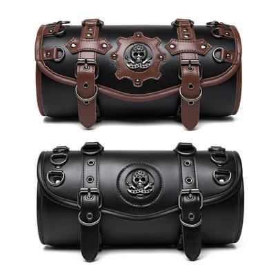Bolsa Alforja para Motocicleta Manillar Delantero Cuero PU Bolsas de Almacenamiento Sissybar Adecuado para Herramientas y Esenciales, Desplazamiento Diario