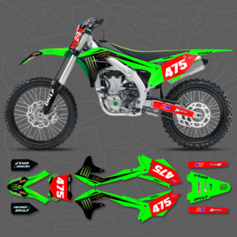 DSMTECH Graphics Background Decals Stickers kits For Kawasaki 2016 2017 2018 KXF450 KX450F 009