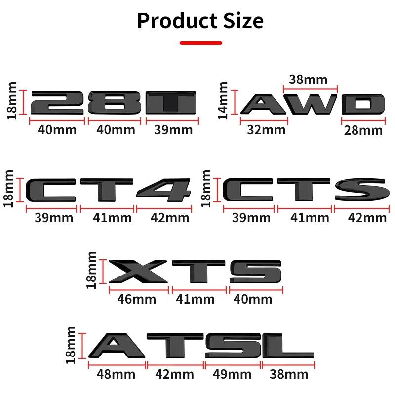 cwjtsb1 3D letter ABS Car Rear Trunk Emblem ATS AWD 25T 28T 40T Badge Accessories For Cadillac CT4 CT5 CT6 CTS XT4 XT5 XT6 XTS ATS