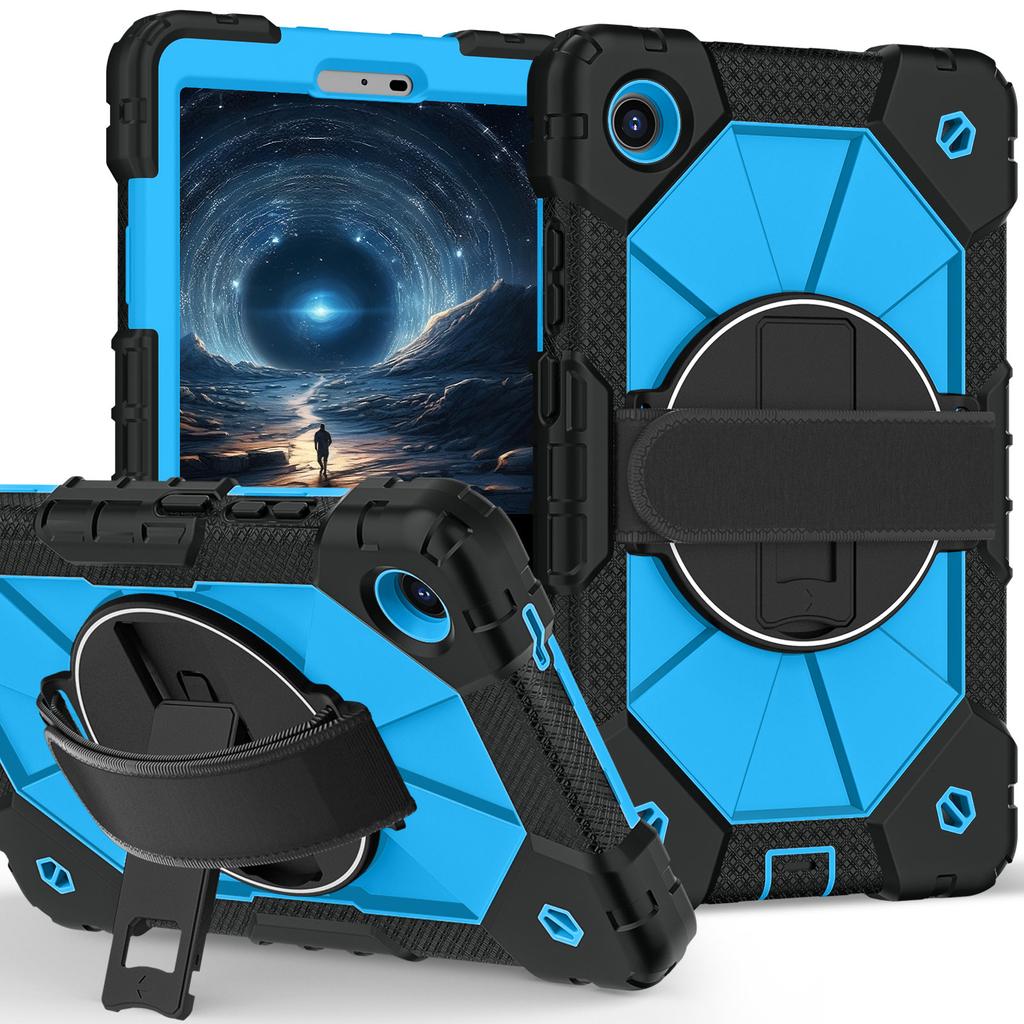 Kids Proof Case for Lenovo Tab One K9 8.7 Inch TB305ZU TB305FU 2025 360 Rotatable Stand Handle Grip Shoulder Strap