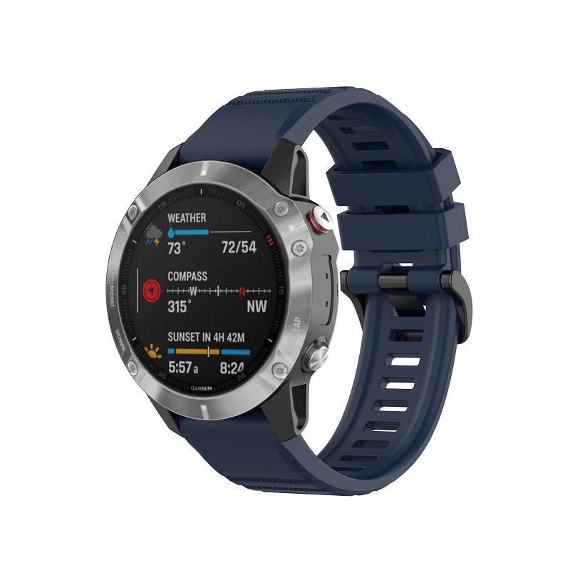 

Silicone strap For Garmin Fenix 6 6S 6X 5X 5 5S 3 3HR Forerunner 935 945 Quick Release silicone strap for 26mm 22mm 20mm strap 26mm Fenix 5X 6X полуночно-синий