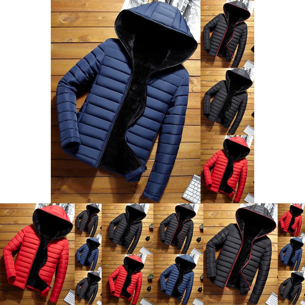 Stylish Men's Hooded Padded Coat Jacket For Winter With Warm Bubble Design