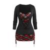 Fashion Women's Long Sleeve Printed Shirts V-Neck Tops Bottoming Shirts