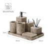 DecoTalk Wabi-Sabi Marble Bathroom Set: Matte Washbasin, Aroma Diffuser, Tissue Box