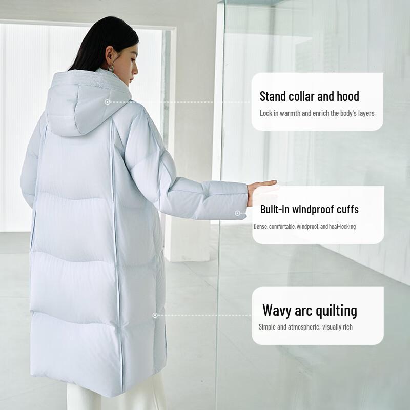 Aolaiyi Women's 2025 Winter Long Hooded Puffy Down Jacket