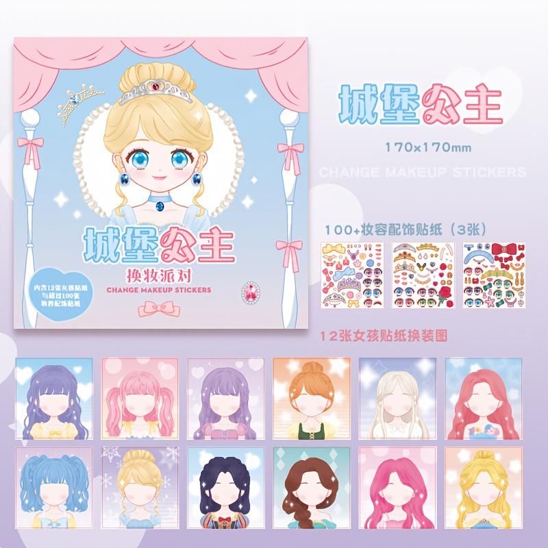 DIY Face Painting Book Featuring Style Doll Design - Dress-Up Game Set Includes Reusable Stickers for Creative Enjoyable Beautiful Facial Art &