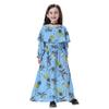Girls Printed Long-sleeved Dresses Muslim Arab Girls Round Neck Robes Floral Dresses Turkish Islamic Clothing Children's Robes