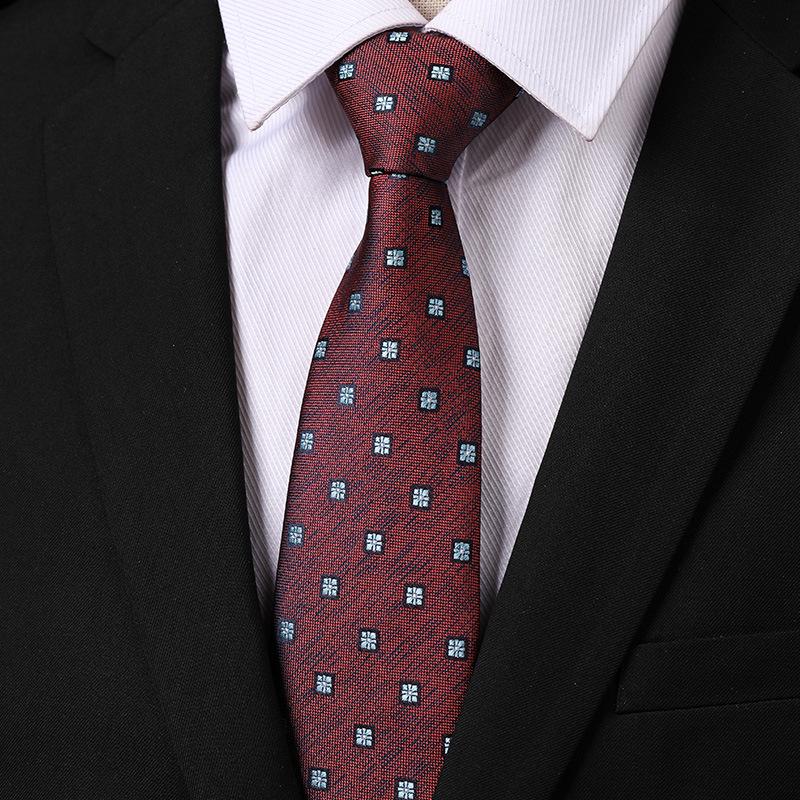 Fashion Versatile Casual Men And Women Retro Hong Kong Style Business Dress Groom Wedding Korean Version 8Cm Hand-Patterned Tie