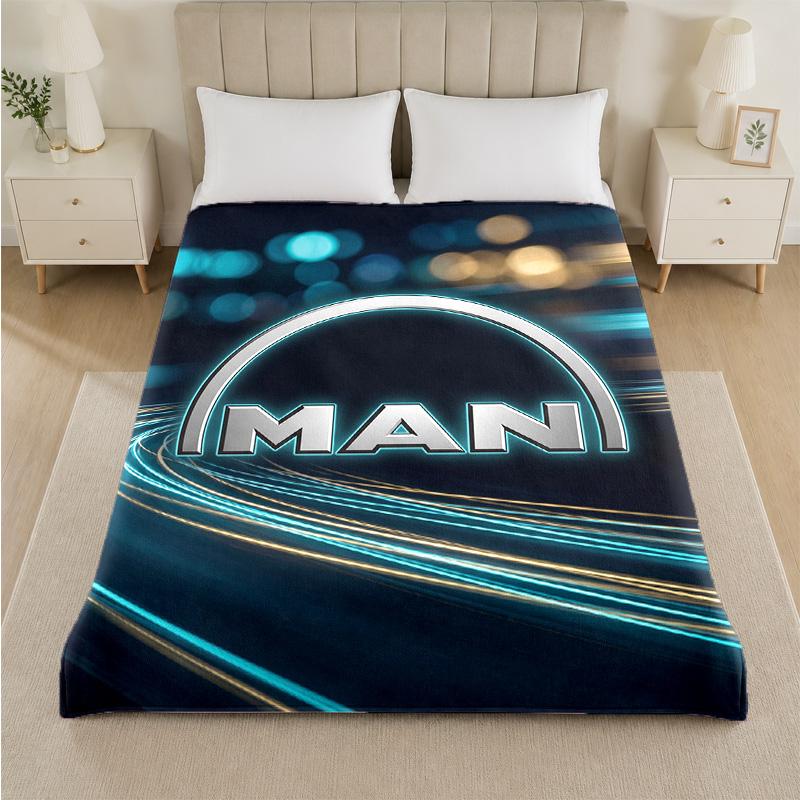 man truck Print Flannel Blanket Cozy Lightweight Plush Throw Blanket For Bed Sofa Household Use