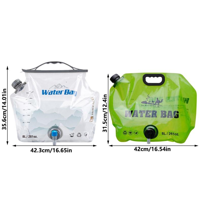 8L Camping Water Bag Portable Folding Water Storage Jug with Faucet Large Capacity Reusable Water Carrier for Outdoor Hiking Picnics BBQ