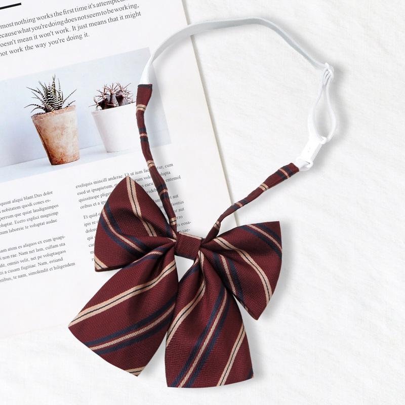 

Жіноча сорочка з червоною смужкою, що не потребує прасування, у стилі японської академії, з краваткою-метеликом