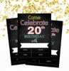 Darling Souvenir Black Birthday Invitation Card Printable Fill or Write In Blank Invites Party Supplies Pack Of 28 5 x 7