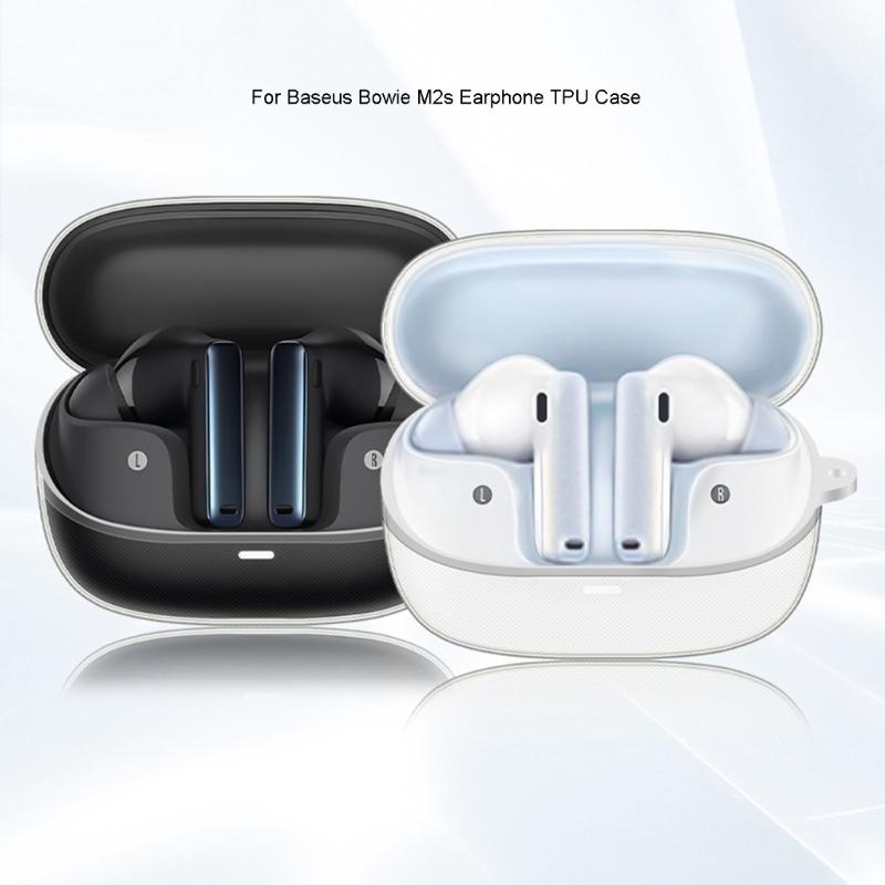 Compatible for Baseus-Bowie M2s Earphone Cover-Shell Shockproof Anti-scratch Soft Sleeve Washable Housing Dustproof Case